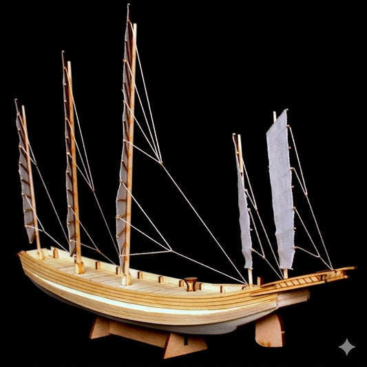 Handmade Wooden Sailboat Model