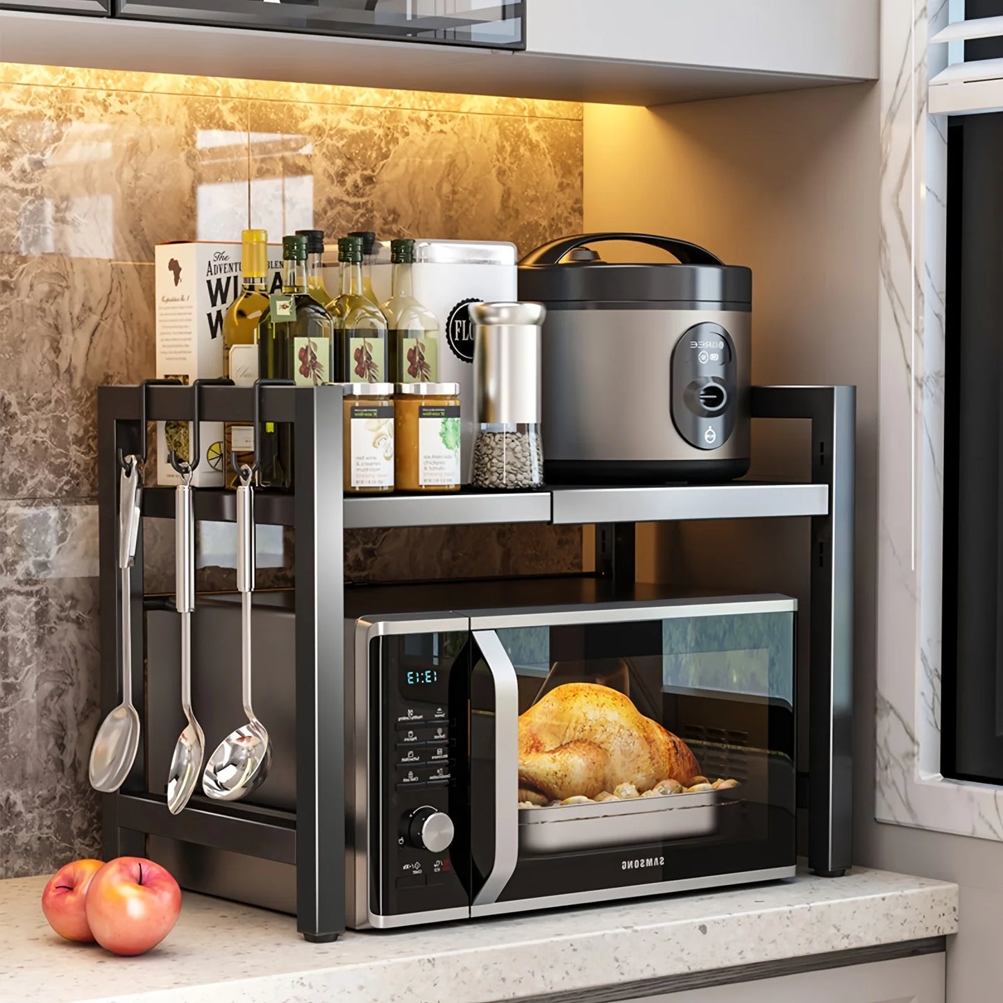 Expandable Microwave Storage Rack