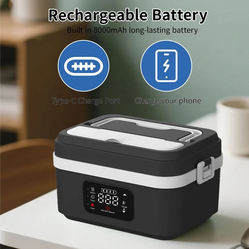 Portable Rechargeable Heated Lunch Box