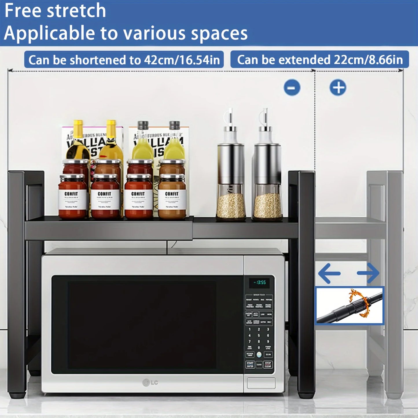 Expandable Microwave Storage Rack