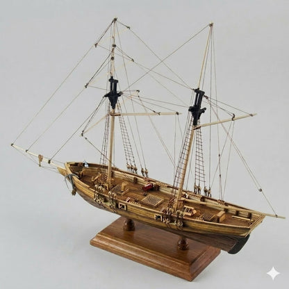 Handmade Wooden Sailboat Model